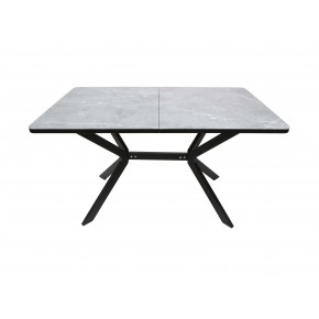 Стол ВВР Миллер Мрамор серый/черный №7, стекло ф/п 120-160/80